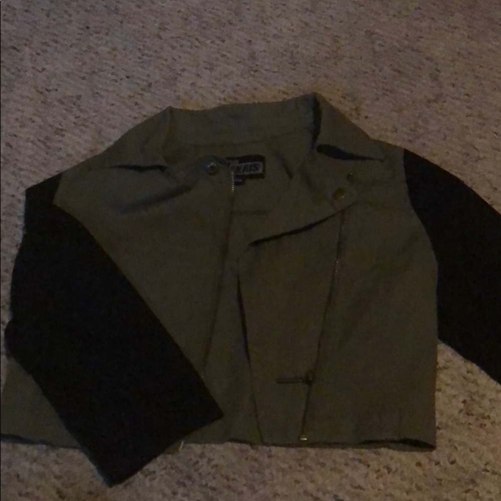 Crop top army green jacket